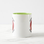 Cricket Ball & Kleiner Text LIME GRÜN 11oz Custom Zweifarbige Tasse (Mittel)