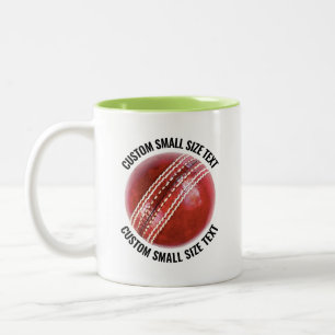 Cricket Ball & Kleiner Text LIME GRÜN 11oz Custom Zweifarbige Tasse