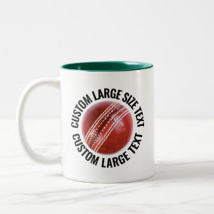 Cricket Ball & Large Text JÄGERGRÜN 310g Custom Zweifarbige Tasse