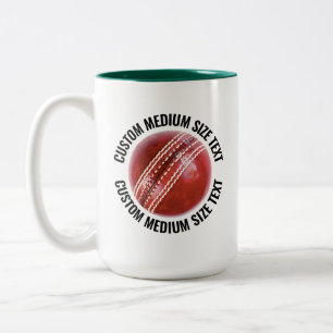 Cricket Ball, Mitteltext HUNTER GRÜN 425g Custom Zweifarbige Tasse