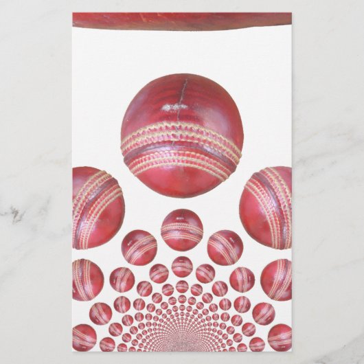 Cricket Ball Print des Sportlover Briefpapier (Vorderseite)