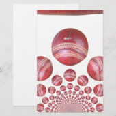 Cricket Ball Print des Sportlover Briefpapier (Vorne/Hinten)