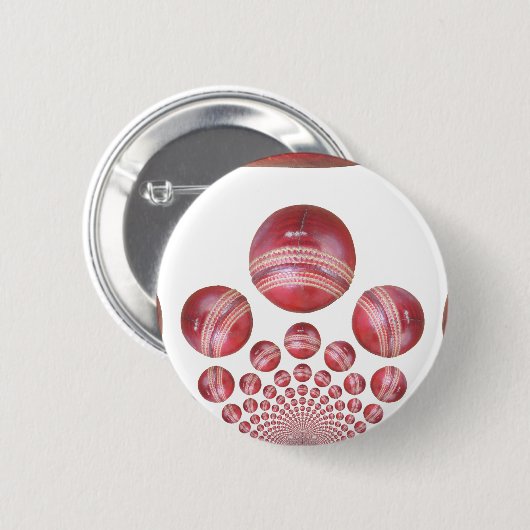 Cricket Ball Print des Sportlover Button (Vorne & Hinten)