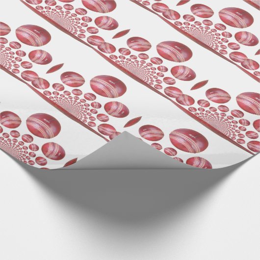 Cricket Ball Print des Sportlover Geschenkpapier (Ecke)