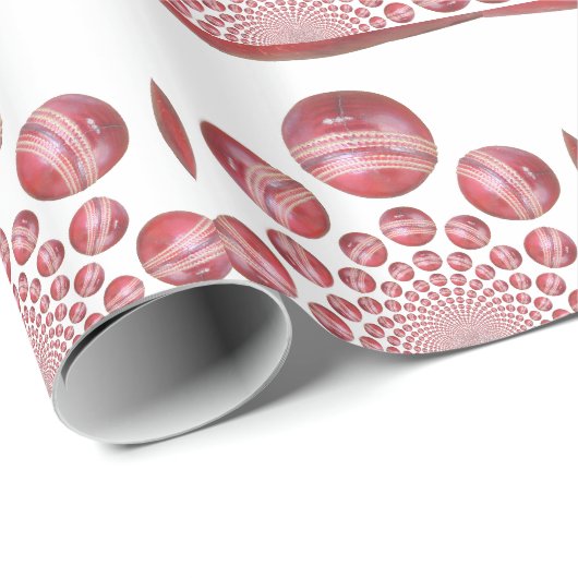 Cricket Ball Print des Sportlover Geschenkpapier (Rolleneckpunkt)