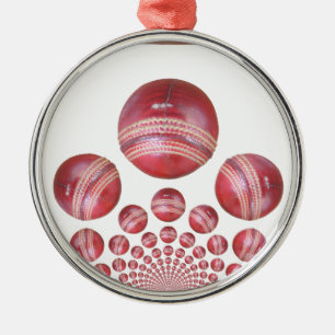 Cricket Ball Print des Sportlover Ornament Aus Metall