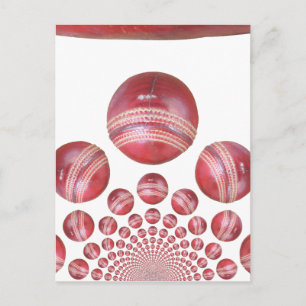 Cricket Ball Print des Sportlover Postkarte