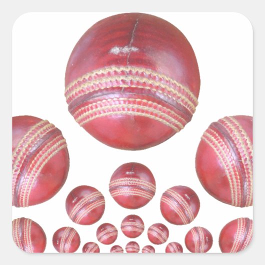 Cricket Ball Print des Sportlover Quadratischer Aufkleber (Vorderseite)