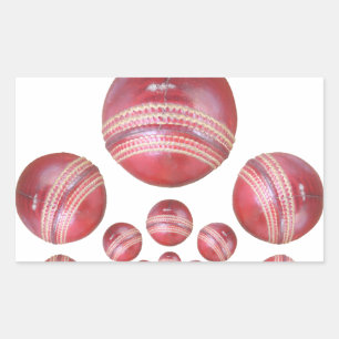 Cricket Ball Print des Sportlover Rechteckiger Aufkleber