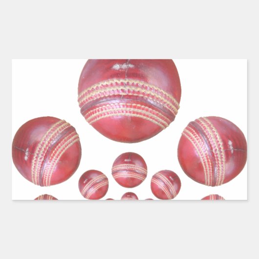 Cricket Ball Print des Sportlover Rechteckiger Aufkleber (Vorderseite)