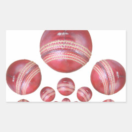Cricket Ball Print des Sportlover Rechteckiger Aufkleber