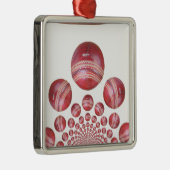 Cricket Ball Print des Sportlover Silbernes Ornament (Rechts)