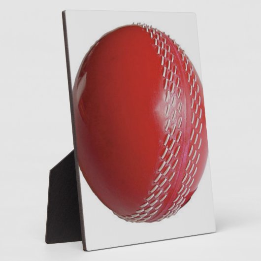 Cricket Ball Red Anpassen mit Ihrem Namen Fotoplatte (Seite)