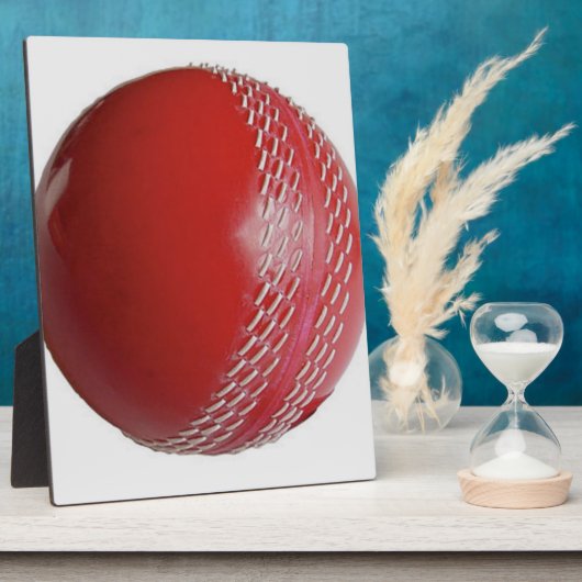Cricket Ball Red Anpassen mit Ihrem Namen Fotoplatte (Seite)