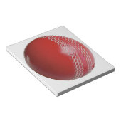 Cricket Ball Red Anpassen mit Ihrem Namen Notizblock (angewinkelt)