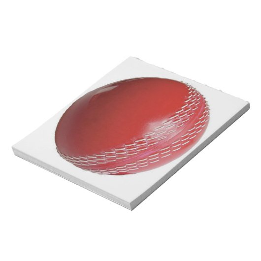 Cricket Ball Red Anpassen mit Ihrem Namen Notizblock (Rotiert)