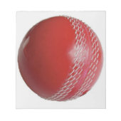 Cricket Ball Red Anpassen mit Ihrem Namen Notizblock (Vorderseite)