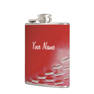 Cricket Ball Red passen sich Ihrem Namen an Flachmann