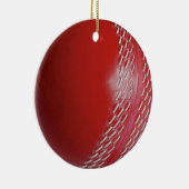 Cricket Ball Red passen sich Ihrem Namen an Keramik Ornament (Rechts)