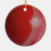 Cricket Ball Red passen sich Ihrem Namen an Keramik Ornament (Vorne)