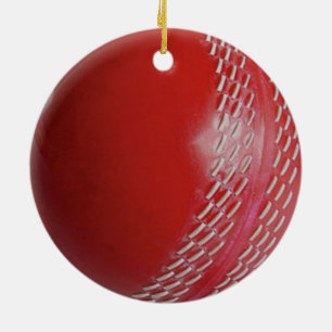 Cricket Ball Red passen sich Ihrem Namen an Keramik Ornament