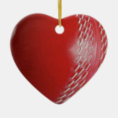 Cricket Ball Red passen sich Ihrem Namen an Keramik Ornament (Vorne)