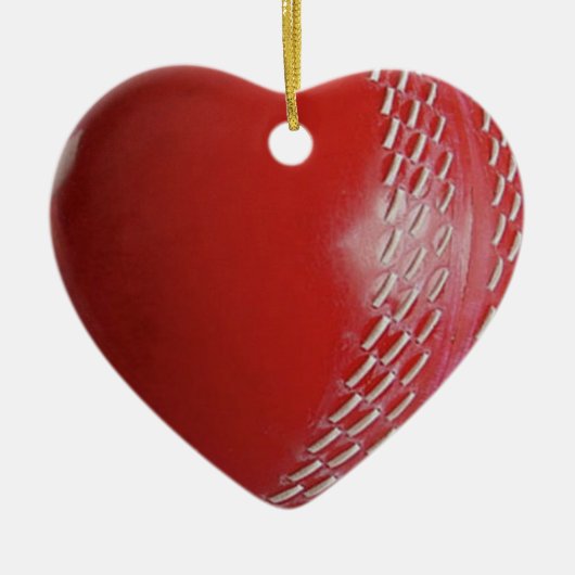 Cricket Ball Red passen sich Ihrem Namen an Keramik Ornament (Vorne)