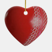 Cricket Ball Red passen sich Ihrem Namen an Keramik Ornament (Hinten)