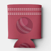 Cricket Ball Seam Monogram Cricketer Dosenkühler (Rückseite)
