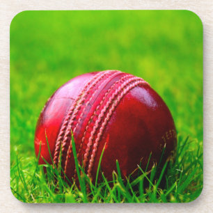 Cricket Ball Sport personalisieren Sie es mit Text Getränkeuntersetzer