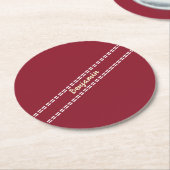 Cricket Ball Stitching Seam Personalised Cricketer Runder Pappuntersetzer (Angewinkelt)