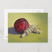 Cricket Ball und Bails Postkarte (Vorne/Hinten)