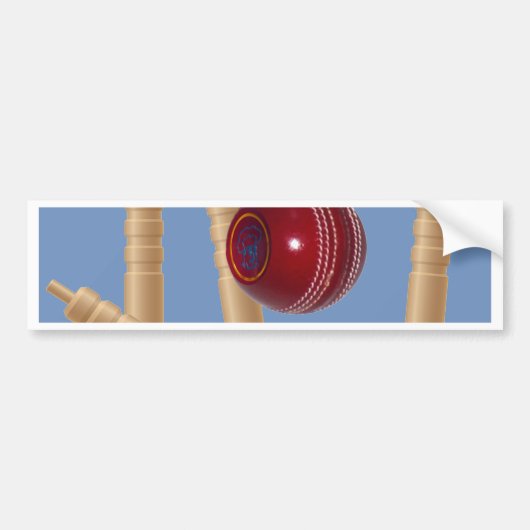Cricket Ball und Stumps, Autoaufkleber (Vorne)