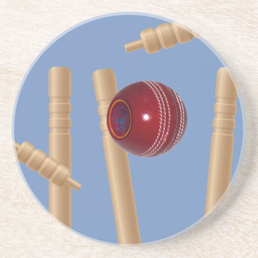 Cricket Ball und Stumps, Getränkeuntersetzer (Vorne)