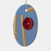 Cricket Ball und Stumps, Keramikornament (Rechts)