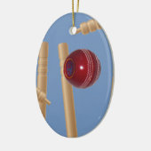 Cricket Ball und Stumps, Keramikornament (Links)