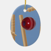 Cricket Ball und Stumps, Keramikornament (Vorne)