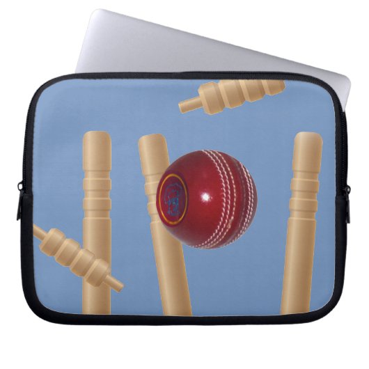 Cricket Ball und Stumps, Laptopschutzhülle (Vorderseite)