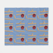 Cricket Ball und Stumps, mittel, Fleecedecke (Vorderseite (Horizontal))