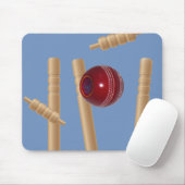 Cricket Ball und Stumps, Mousepad (Mit Mouse)