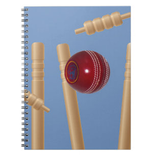 Cricket Ball und Stumps, Notizblock