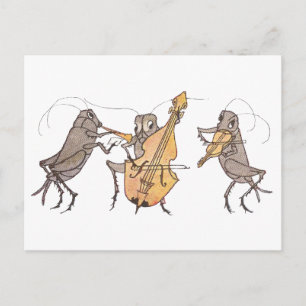 Cricket-Band mit Horn, Cello und Violine Postkarte