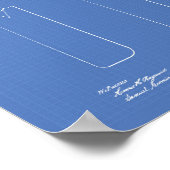 Cricket Bat 1886 Patent Art Blueprint Poster (Ecke)