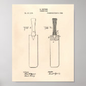 Cricket Bat 1886 Patent Art Old Peper Poster (Vorne)