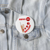 Cricket Bat and Ball Kindergeburtstag Button (Beispiel)