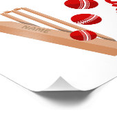 Cricket Bat and Ball Kindergeburtstag Fotodruck (Ecke)