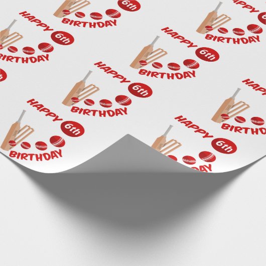 Cricket Bat and Ball Kindergeburtstag Geschenkpapier (Ecke)
