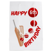 Cricket Bat and Ball Kindergeburtstag Mittlere Geschenktüte (Rückseite)