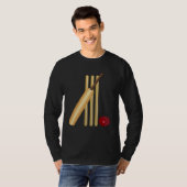 Cricket Bat Ball and Wicket T-Shirt (Vorne ganz)