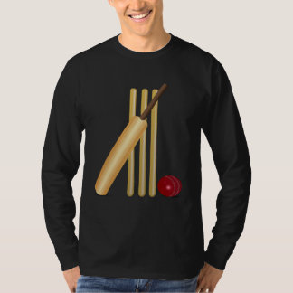 Cricket Bat Ball and Wicket T-Shirt